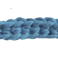 a close up of a blue crochet stitch