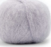 a ball of purple wool on a white background