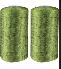 two spools of green thread