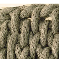 a close up of a gray rope