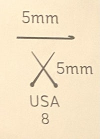 a picture of a pair of scissors with the words 5mm usa 8